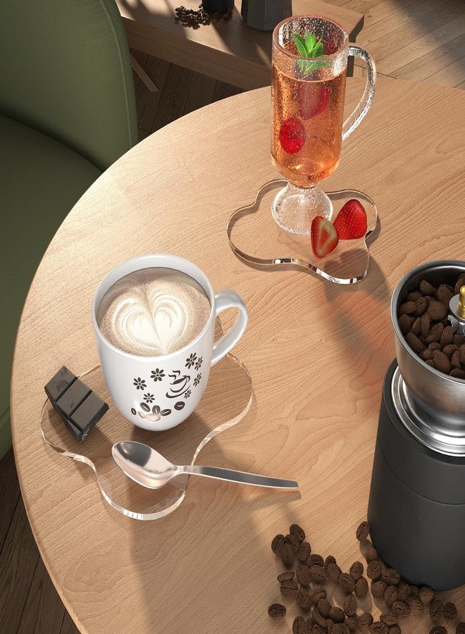 PITBVO 2 PCS Acrylic Coasters, Aesthetic Drink Coaster for Coffee Table, Clear Heat-Resistant Decorative Plates for Home Office Desk, Scratch-Proof Cup Protector for Kitchen Bar (Irregular Cloud Shaped 2Pcs) - Image 2